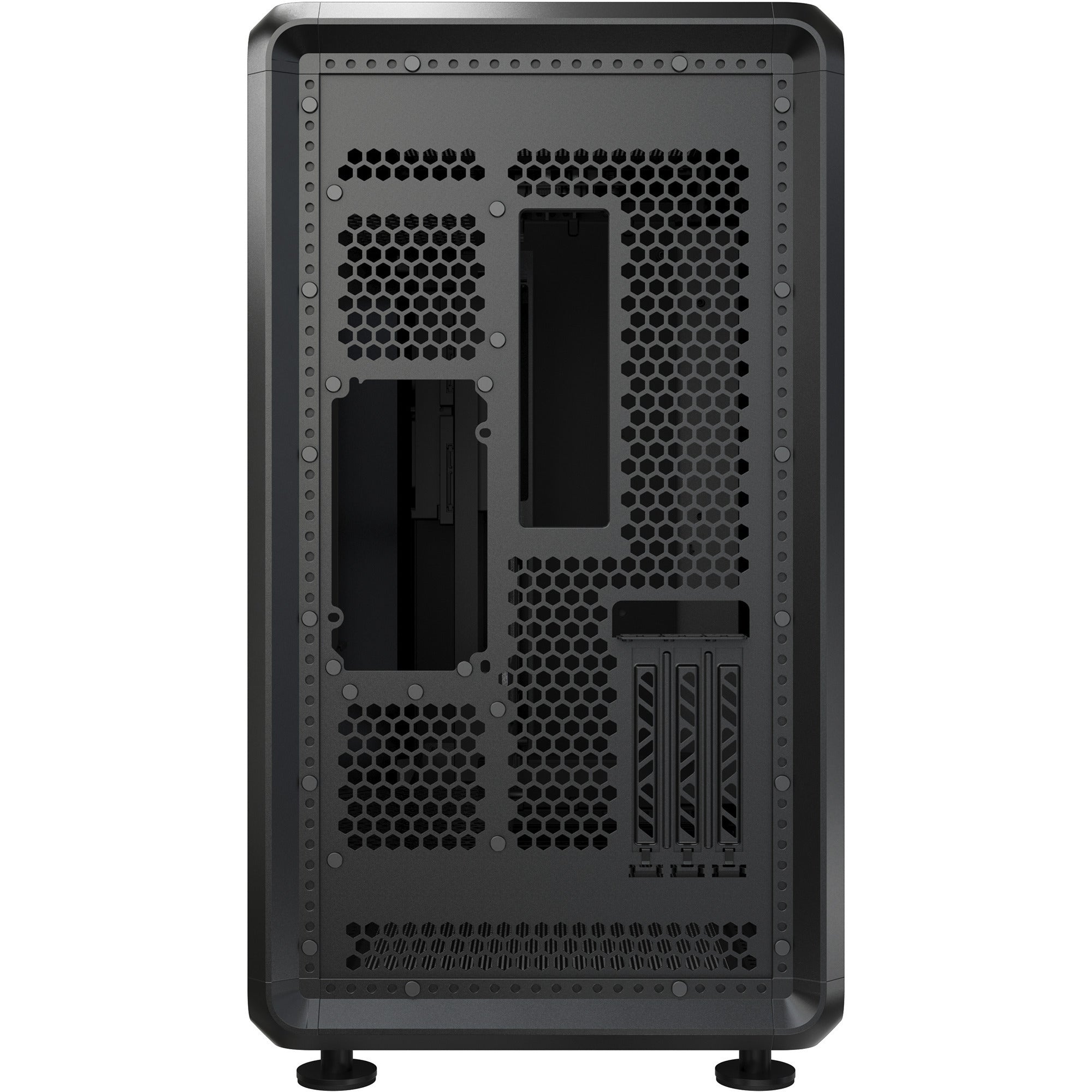 Cooler master masterframe 360 stage mirror midi tower behuizing (zwart | 2x usb-a | 1x usb-c | rgb | tempered glass)