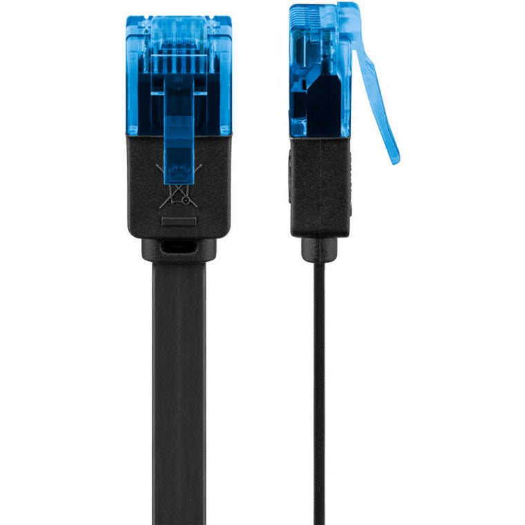 Goobay cat 6a flat patch cable u utp, 10 meter kabel (zwart blauw)