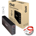 Club 3d 111w power delivery oplader (zwart, 1x usb-c, 4x usb-a)
