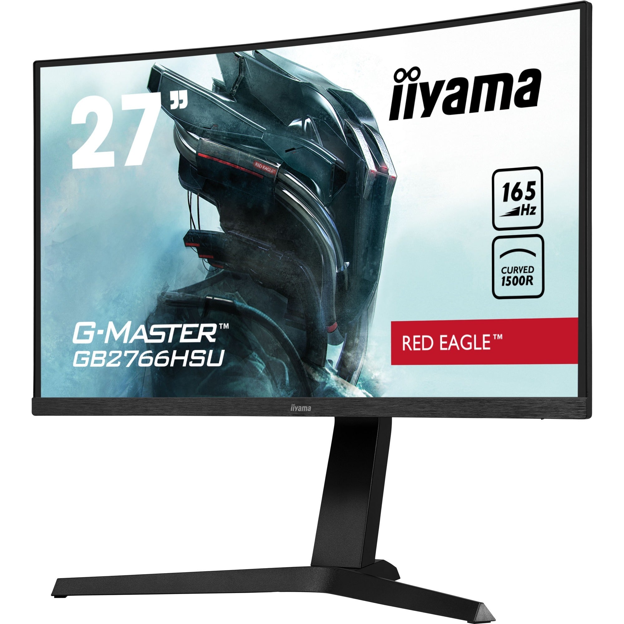 Iiyama g-master red eagle gb2766hsu-b1 27 curved gaming monitor (zwart, 2x hdmi, displayport, 2x usb-a, usb-b, 165 hz)