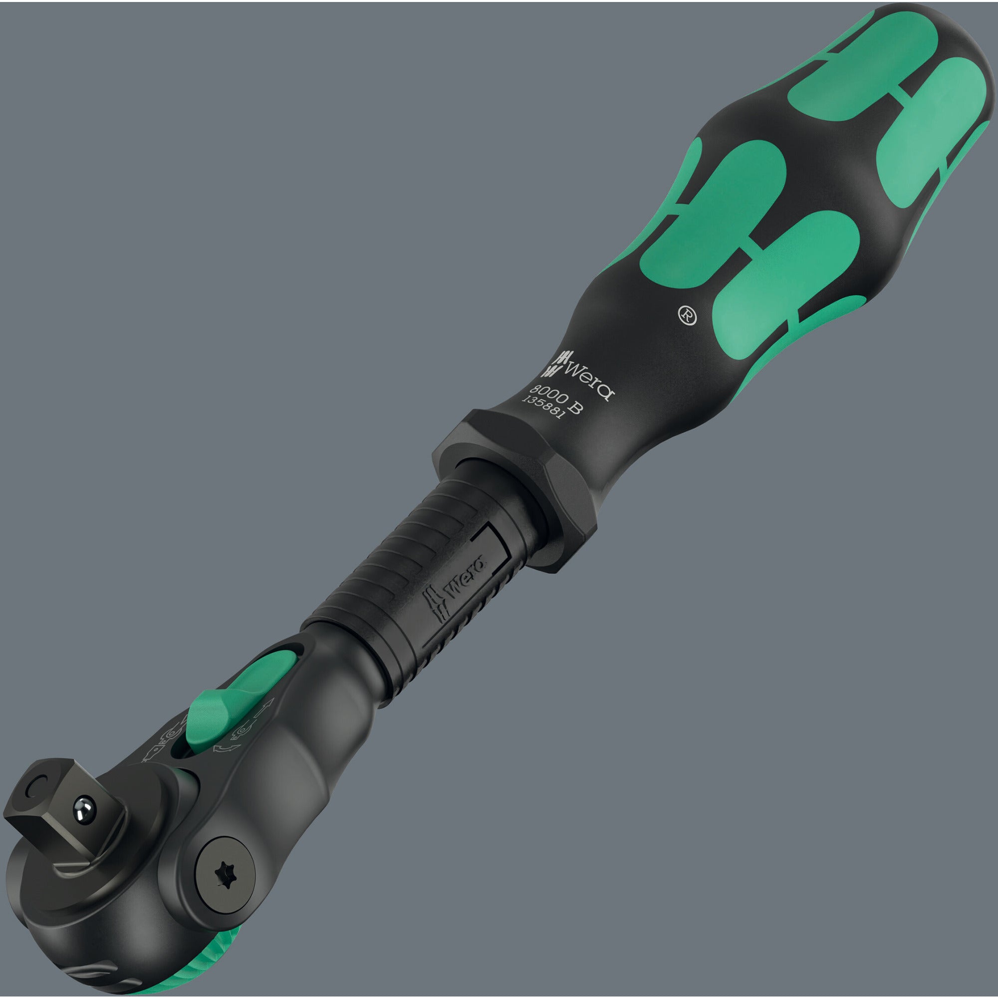 Wera 8000 b black edition zyklop speed ratel met 3 8 aandrijving (zwart groen)