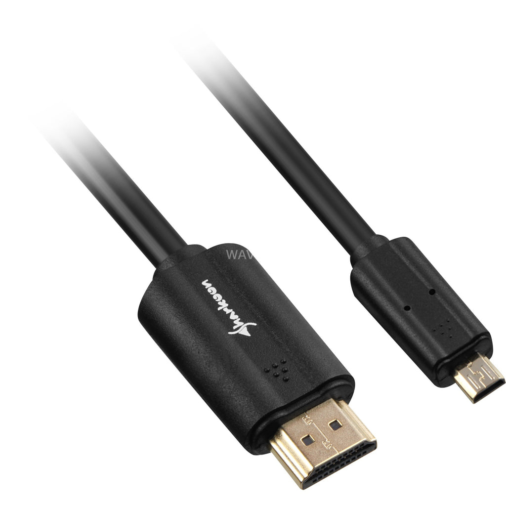 Sharkoon hdmi > micro-hdmi 2.0 kabel (zwart, 1 meter, 4k)