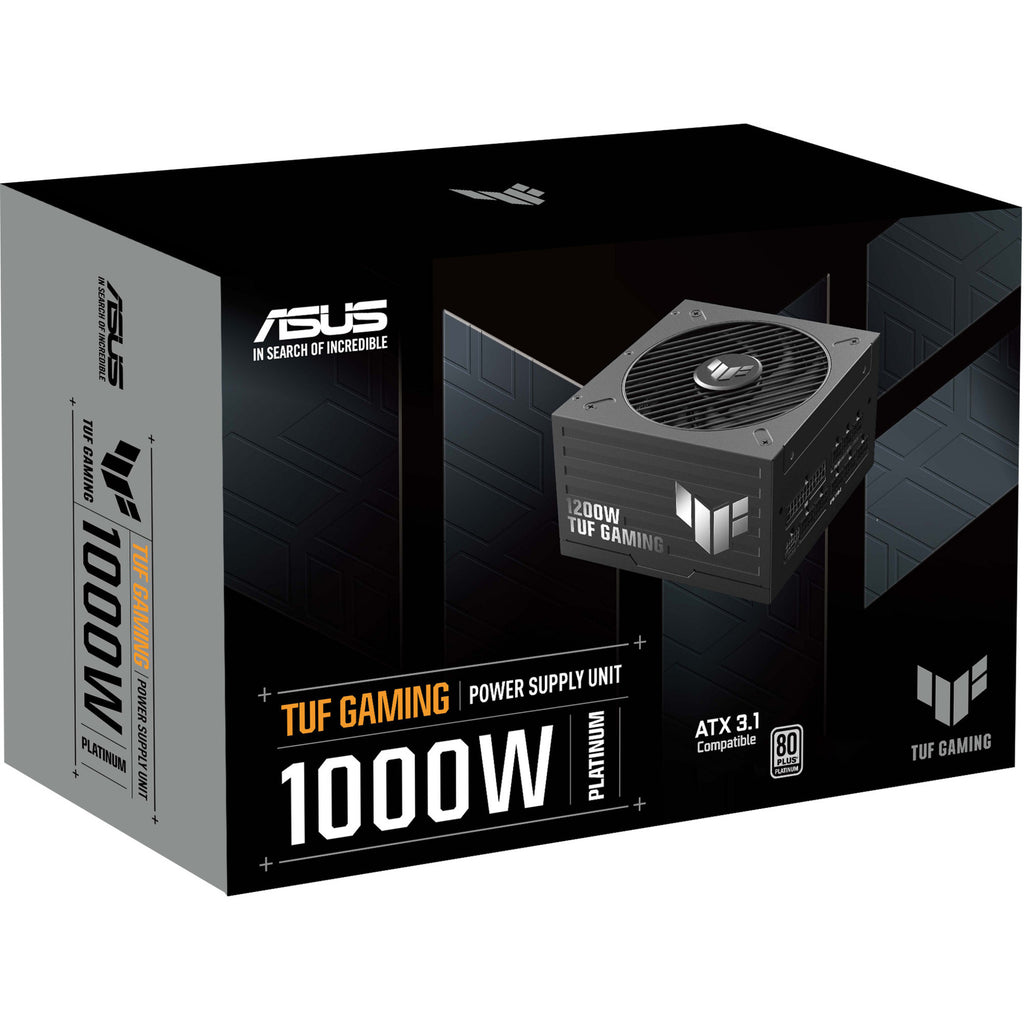 Asus tuf gaming platinum modulaire 1000 watt voeding (zwart, 1x 12v-2x6, 3x pcie)