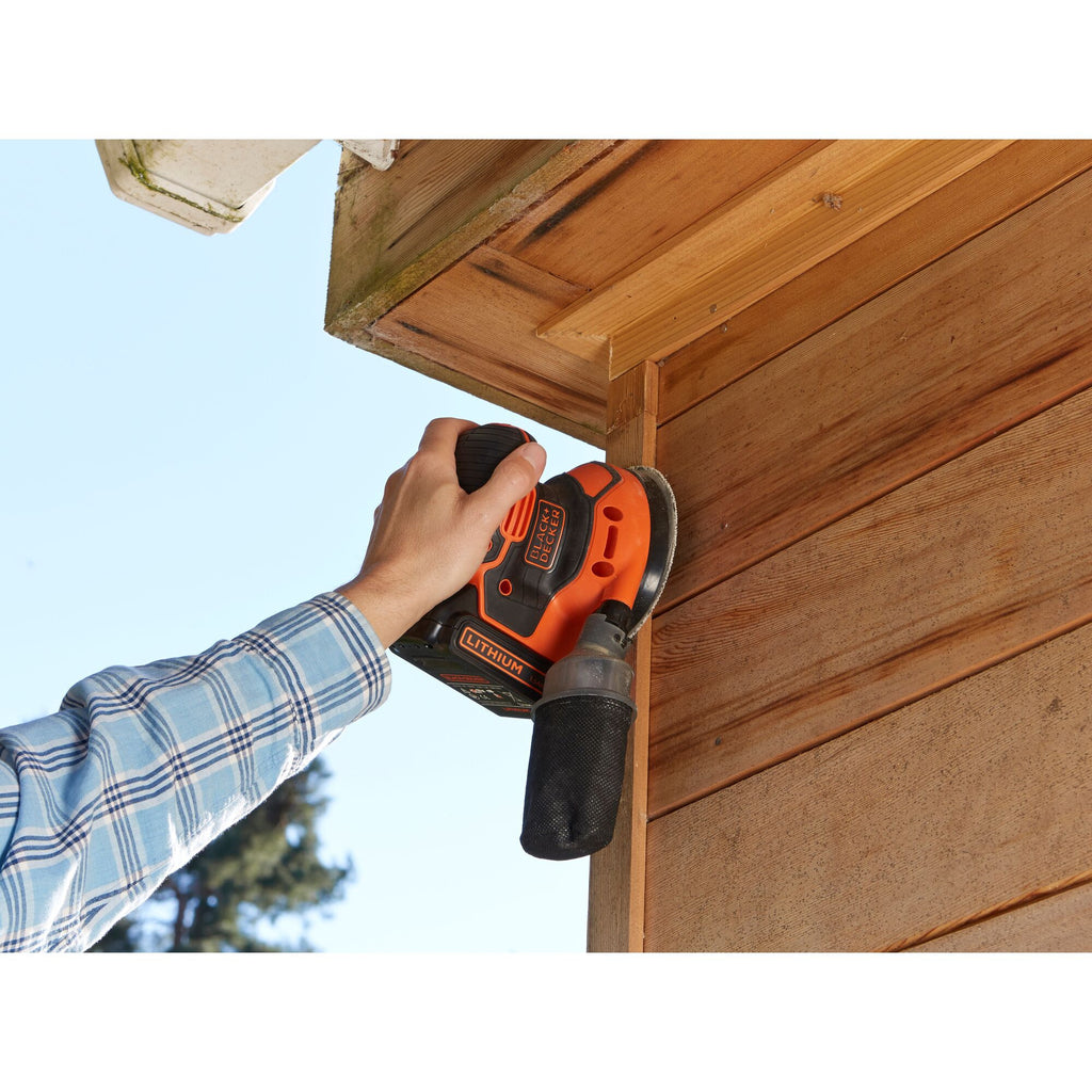 Black+decker 18v schroefklopboormachine + 18v excentrische schuurmachine bundel (zwart oranje)