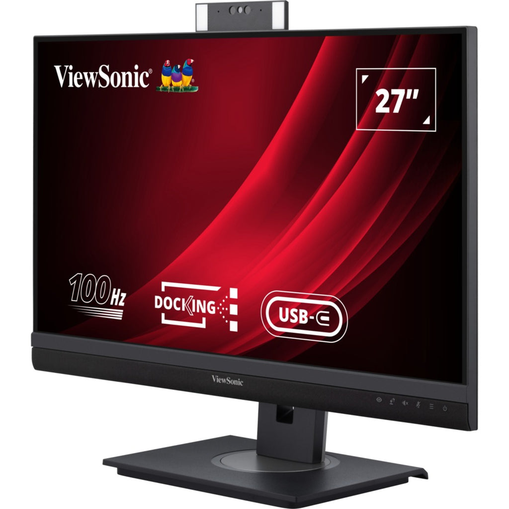 Viewsonic video conferencing docking monitor vg2757v-2k 27 (zwart (mat) grijs, 1x hdmi, 1x displayport, usb-a, usb-c, audio)
