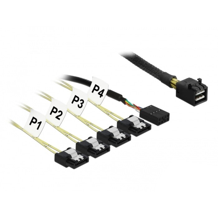 DeLOCK Mini SAS HD SFF-8643 > 4x SATA 7 Pin Reverse + Sid