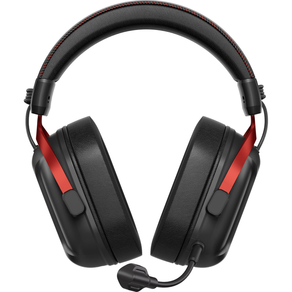 Mchose s9 pro wireless over-ear gaming headset (zwart rood, pc laptop playstation switch smartphone, 2.4g bluetooth wired type-c )