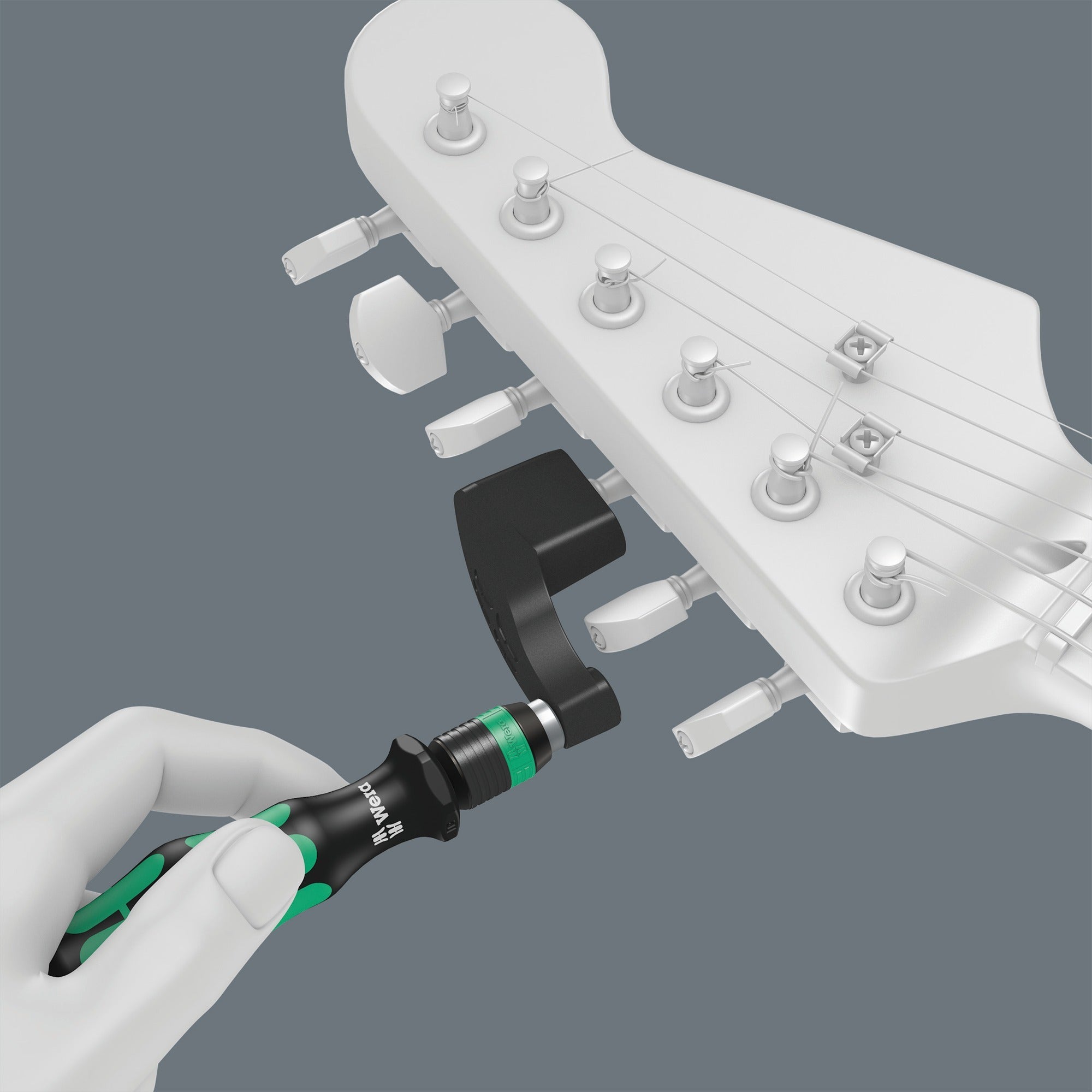 Wera 9100 gitarenreparatieset, 27‑delig gereedschapsset (zwart)