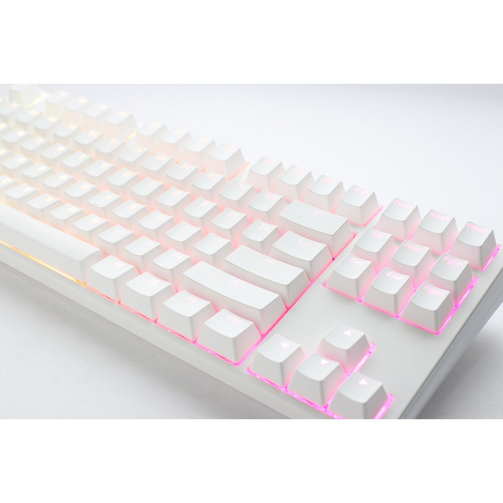 Ducky one 3 classic pure white tkl rgb mechanisch toetsenbord (wit, us lay-out (qwerty), cherry mx silent red, 80% (tkl), rgb leds, double-shot pbt, hot-swappable, quack mechanics)
