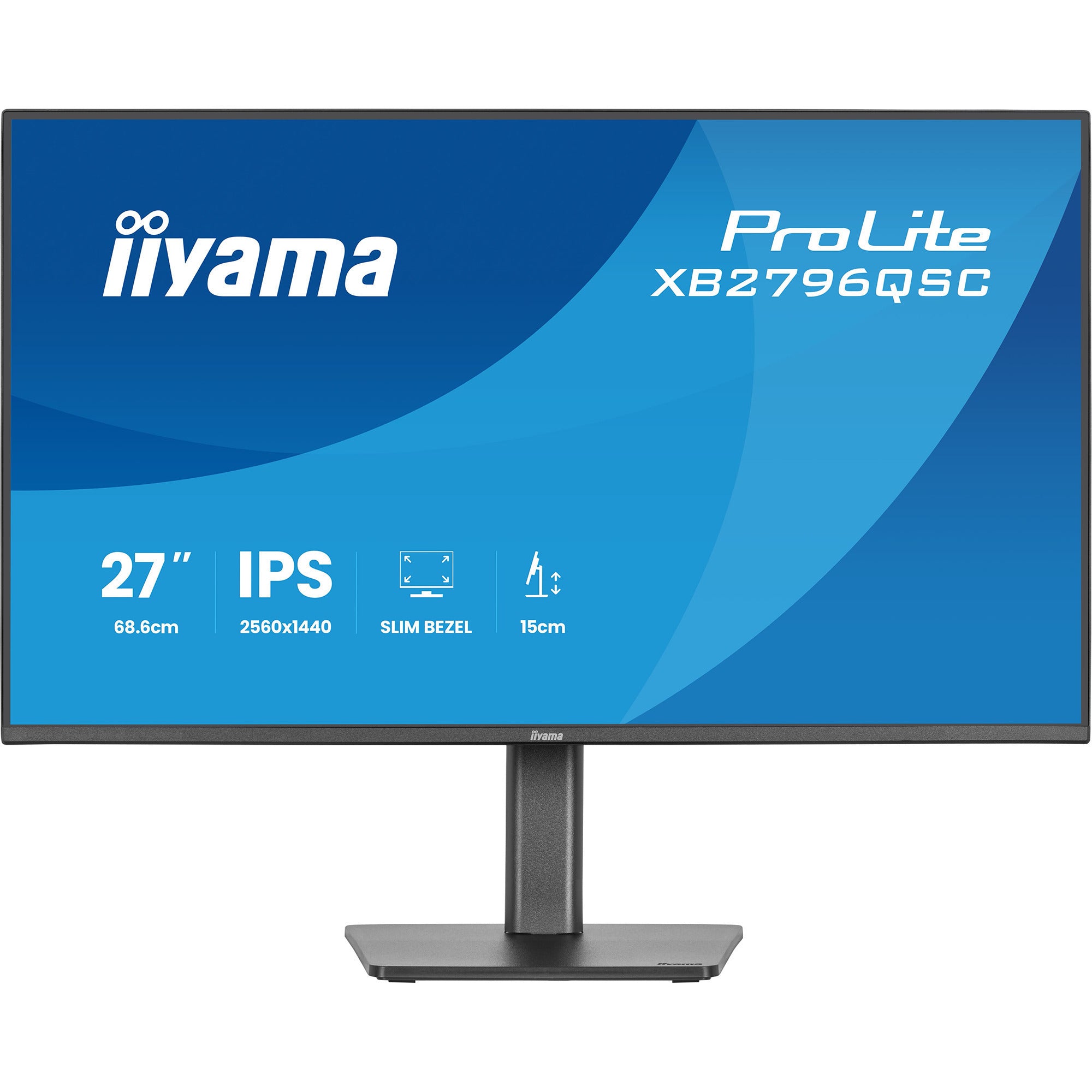 Iiyama prolite xb2796qsc-b1 27 monitor (zwart (mat), 75 hz, hdmi, usb-c, audio)