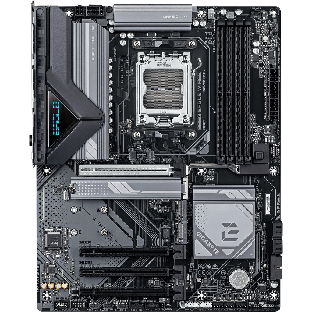 Gigabyte b850 eagle wifi6e socket am5 moederbord (zwart grijs, raid, gb-lan, wi-fi 6e, bt, sound, atx)