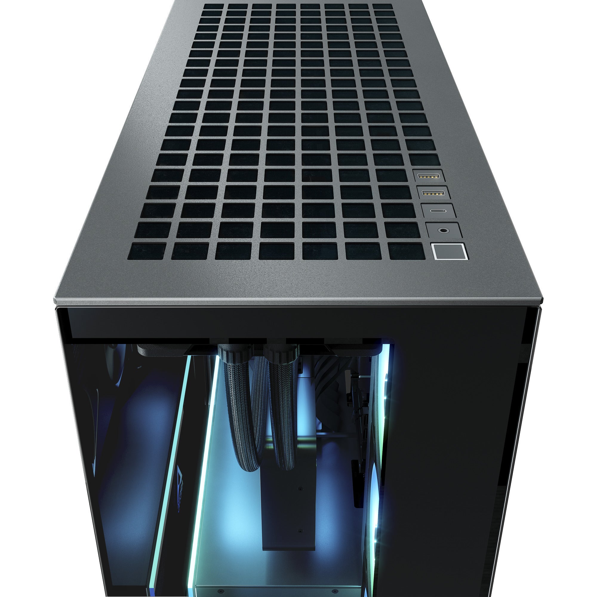 Arctic xtender vg midi tower behuizing (zwart | 2x usb-a | 1x usb-c | rgb | tempered glass)