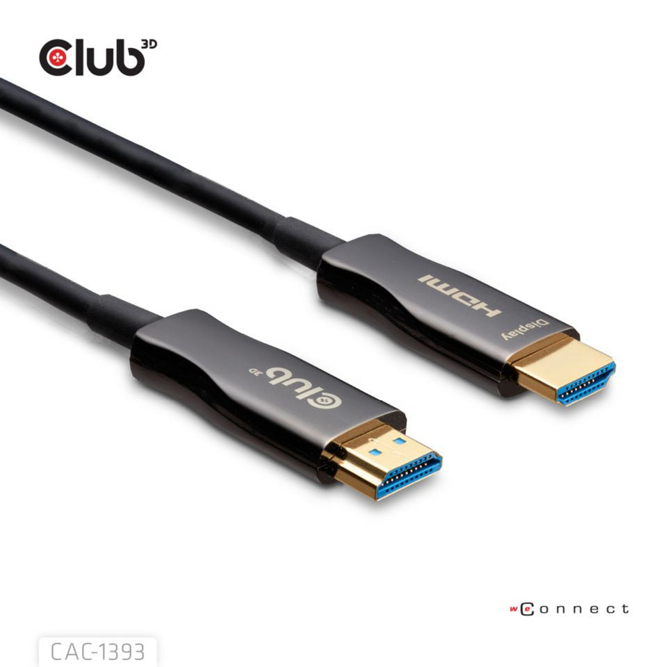 Club 3d hdmi hybrid aoc kabel 8k60hz 4k120hz 50m (zwart)