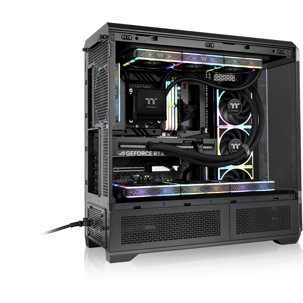 Thermaltake view 600 tg big tower behuizing (zwart | 2x usb-a | 1x usb-c | tempered glass)