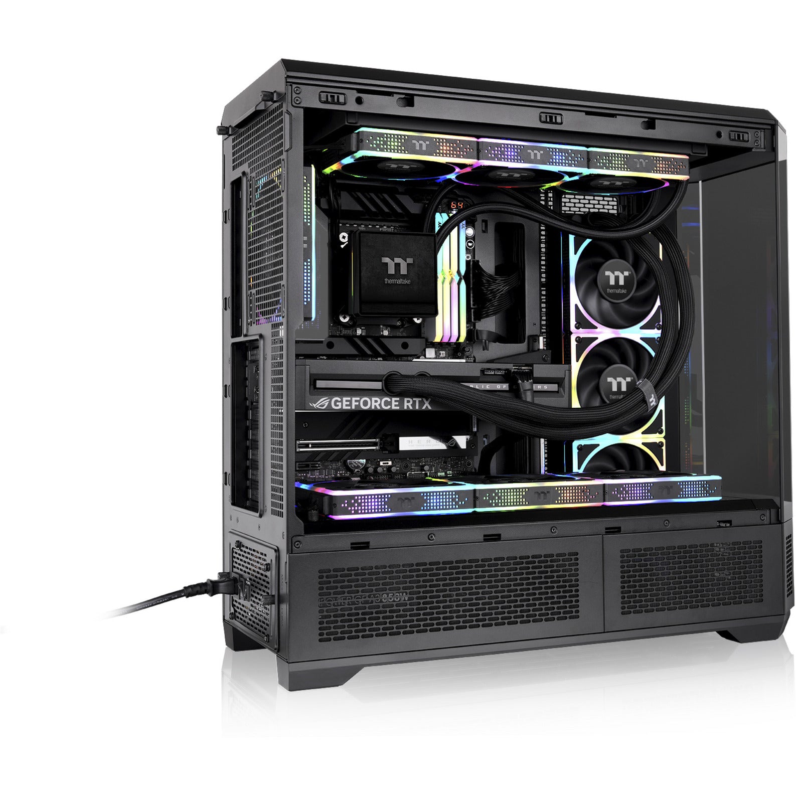 Thermaltake view 600 tg big tower behuizing (zwart | 2x usb-a | 1x usb-c | tempered glass)