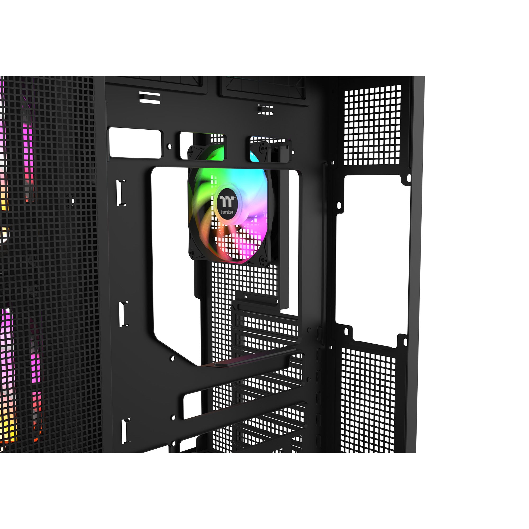 Thermaltake view 380 xl ws argb midi tower behuizing (zwart houtkleur | 2x usb-a | 1x usb-c | rgb | tempered glass)