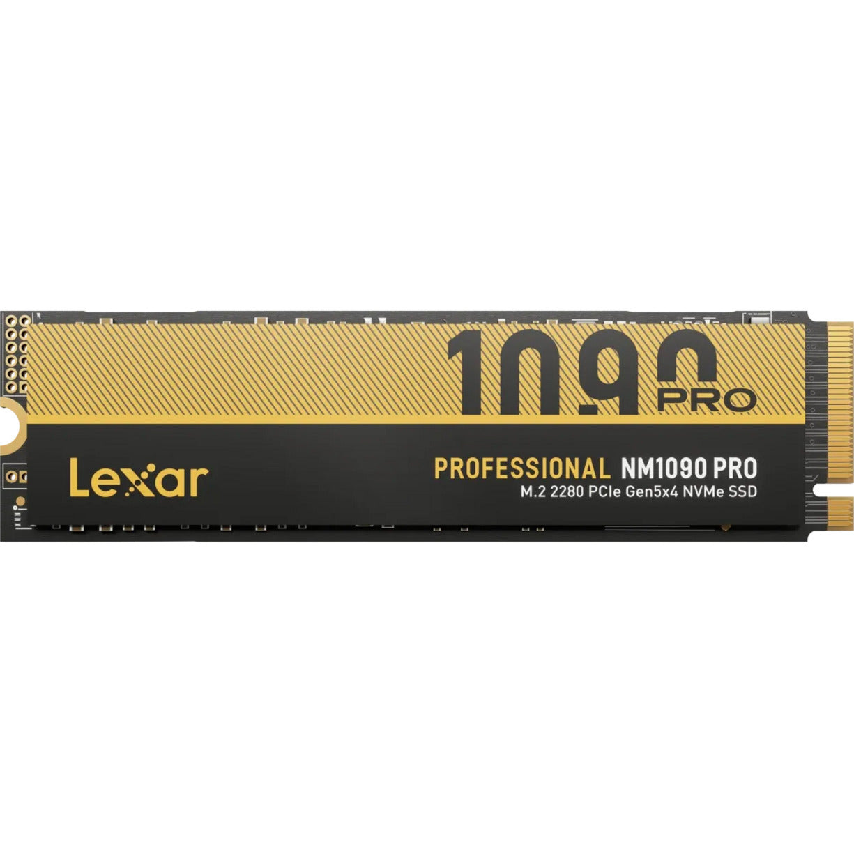 Lexar nm1090 pro 2 tb ssd (zwart goud, m.2 2280, pcie gen 5x4)