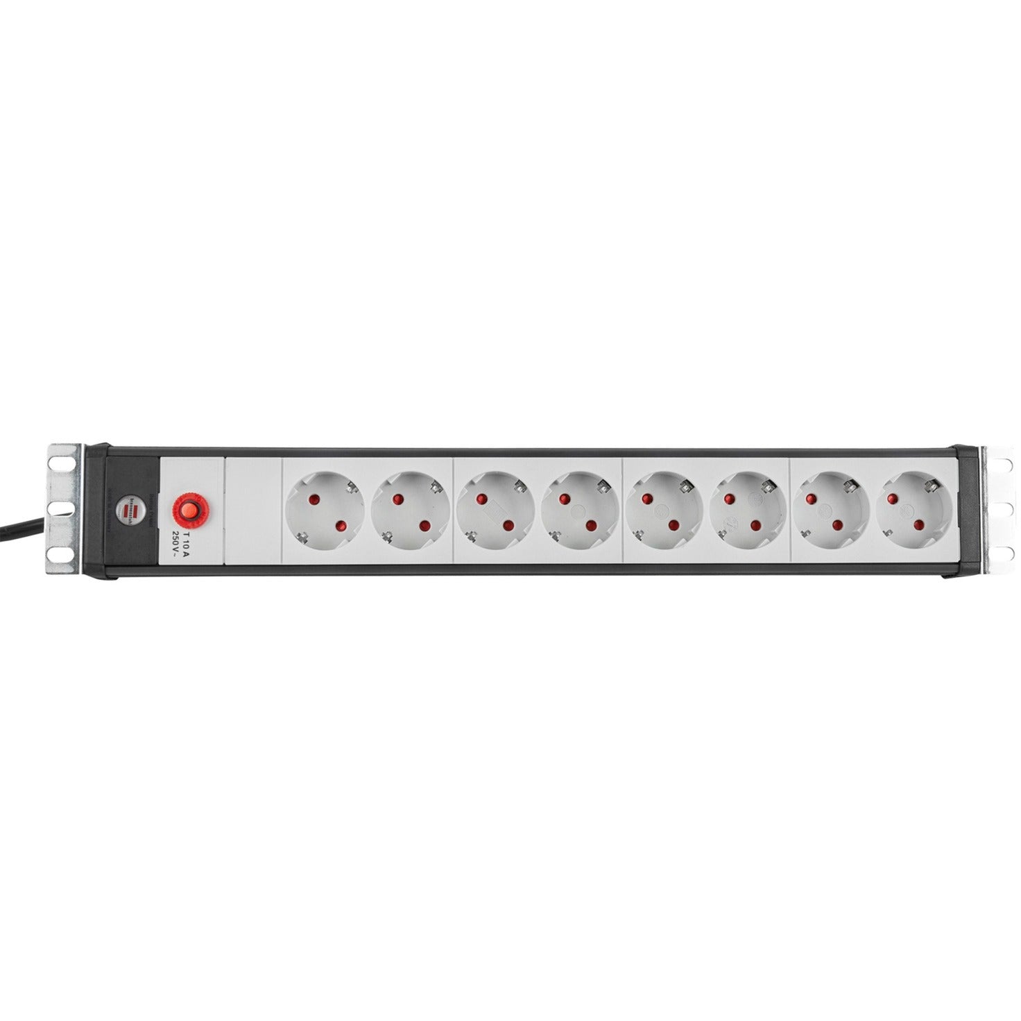 Brennenstuhl premium-line 19 contactdoosstrip voor schakelkasten 8-voudig zw lichtgr 3m h05vv-f 3g1,5 19 -format