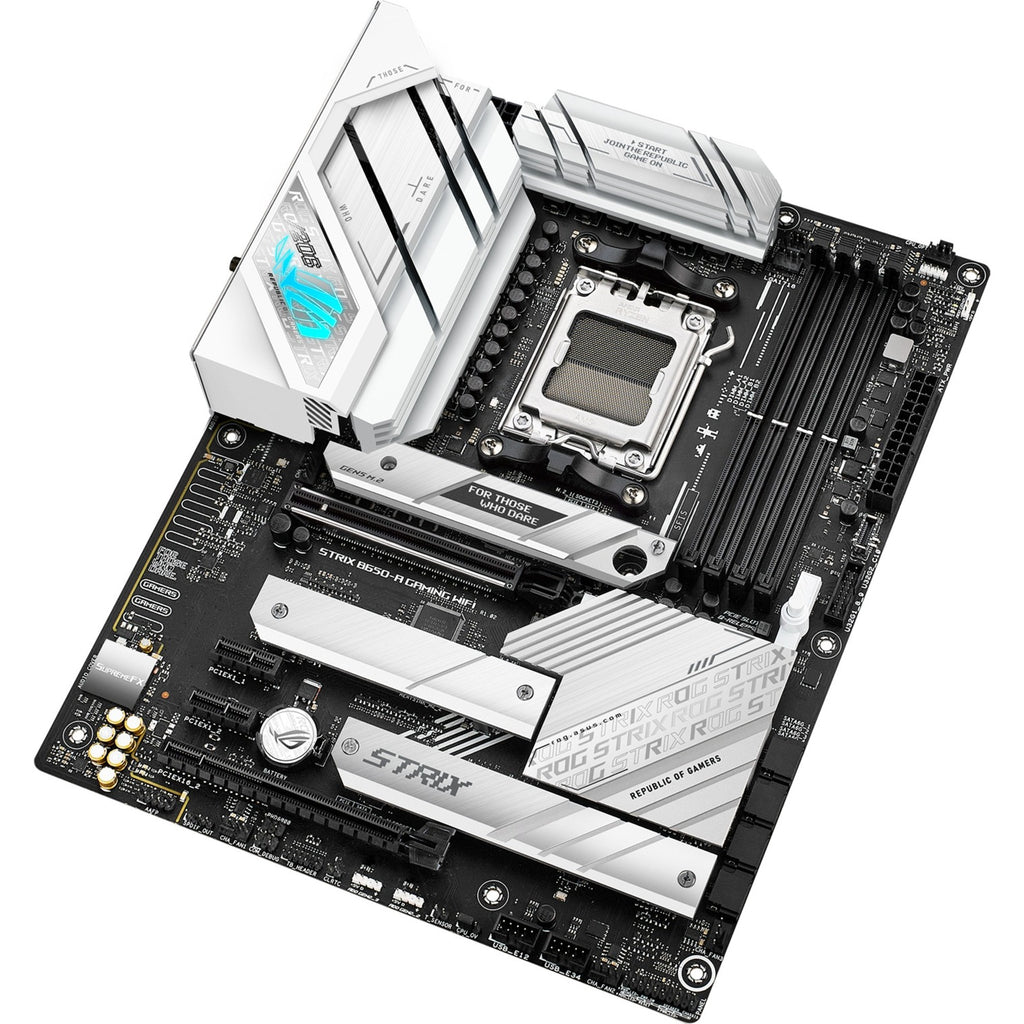 Asus rog strix b650-a gaming wifi socket am5 moederbord (zilver, raid, 2.5 gb-lan, wi-fi 6e, bt, sound, atx)