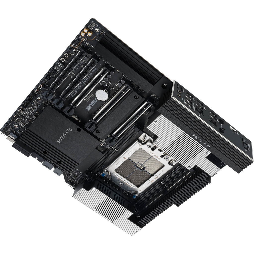 Asus pro ws trx50-sage wifi socket str5 moederbord (zwart grijs, raid, 10gb-lan, 2.5gb-lan, wi-fi 7, bt, sound, ceb)