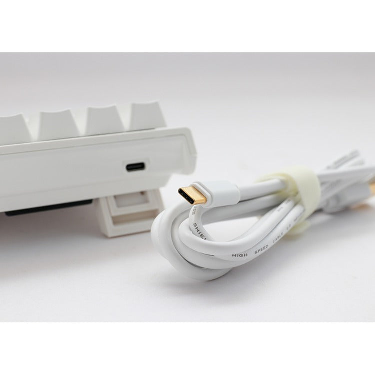 Ducky one 2 pro mini white classic, gaming toetsenbord (wit, us lay-out, cherry mx red, rgb led, double-shot pbt, quack mechanics, 60%)