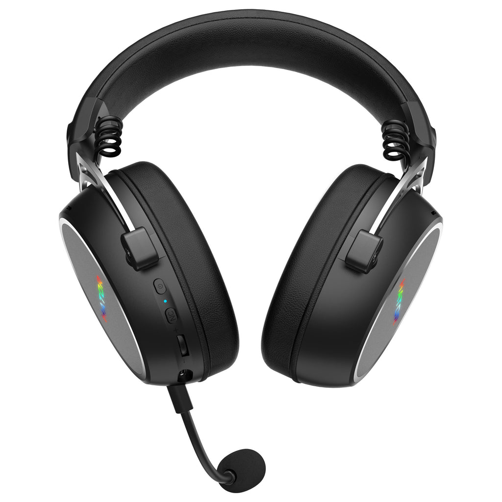 Hator hypergang 3 wireless over-ear gaming headset (zwart, rgb, 2.4ghz bluetooth usb)