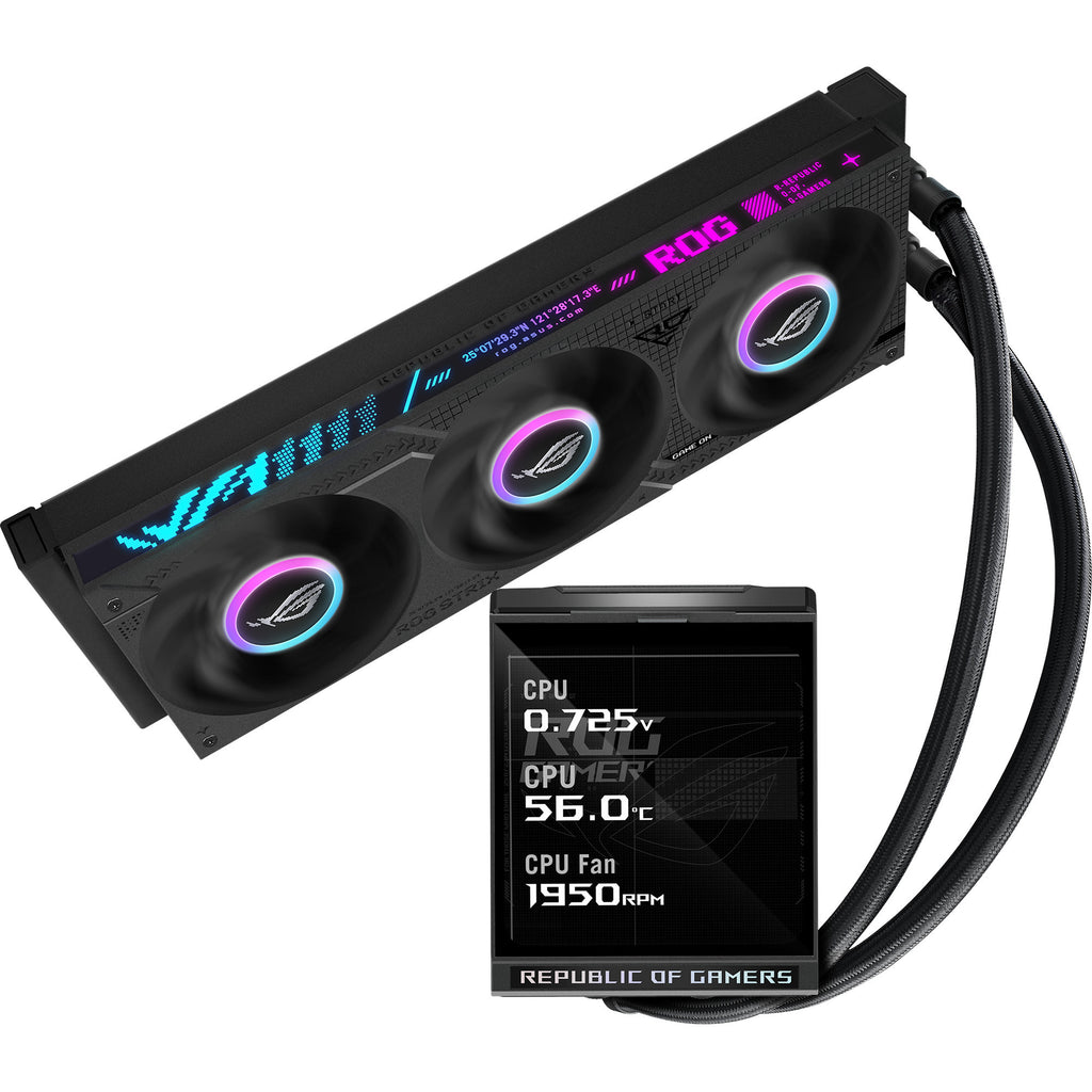 Asus rog strix lc iv 360 argb lcd waterkoeling (zwart)