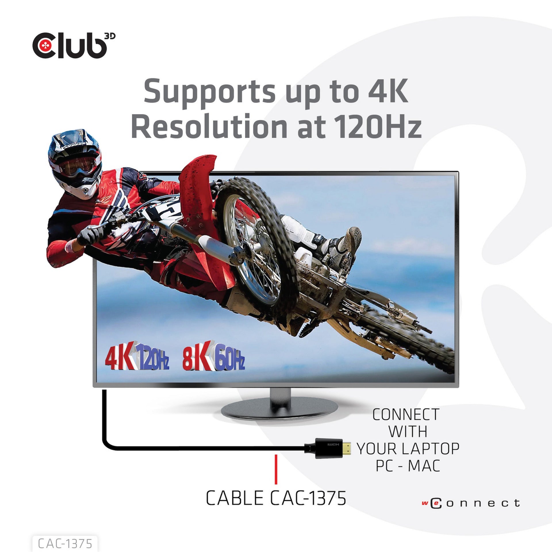 Club 3d ultra high speed hdmi 2.1 gecertificeerde kabel male-male (zwart, 5 meter, 4k 120hz, 8k 60hz, 48gbps)