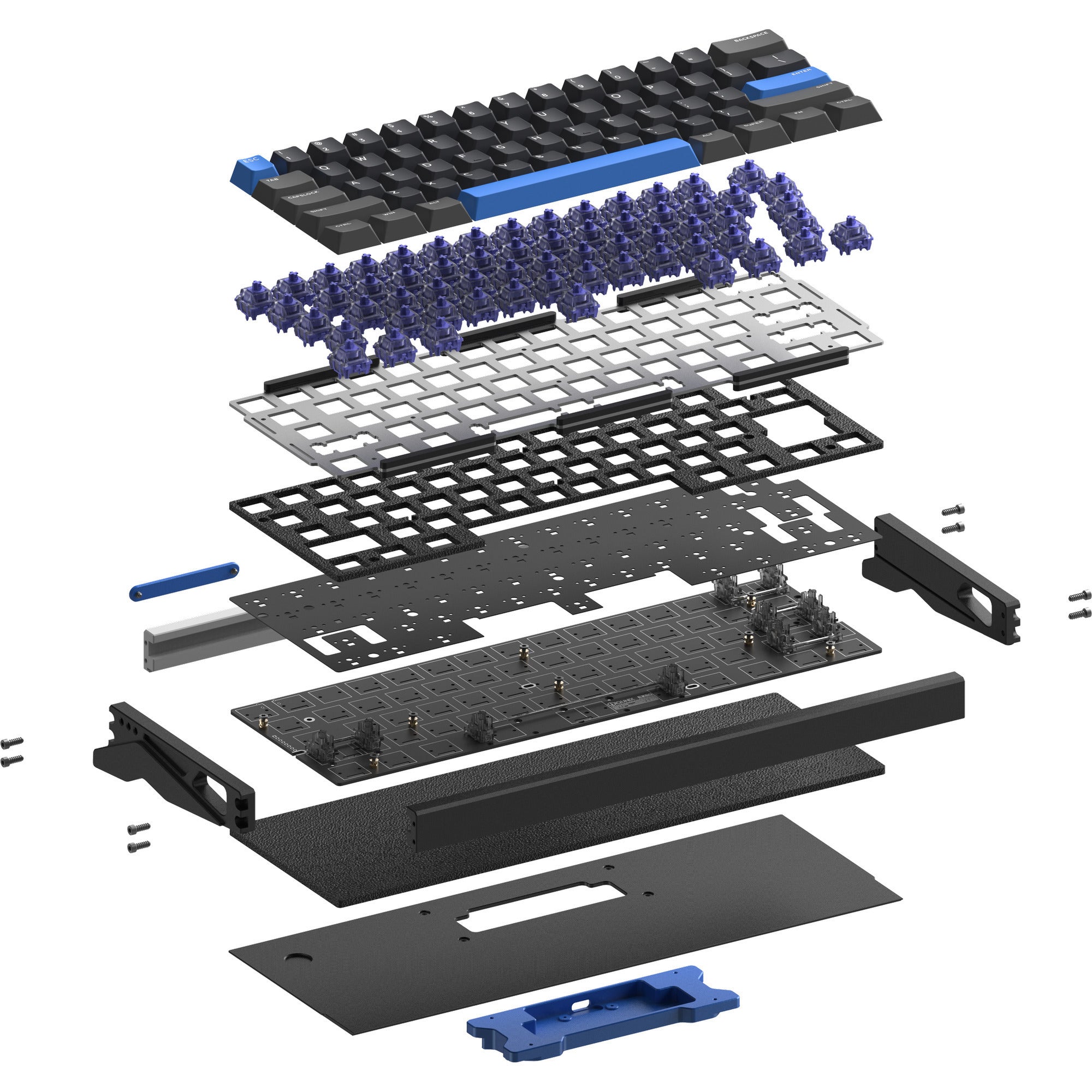 Iqunix ez60 magnetic switch gaming he keyboard (zwart, us lay-out (qwerty), gateron magnetic jade gaming, 60%, rgb, double shot pbt keycaps)