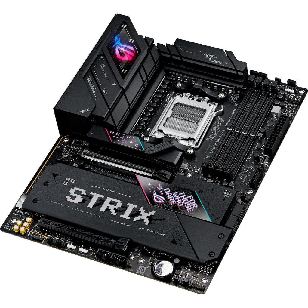 Asus rog strix b850-e gaming wifi socket am5 moederbord (zwart, raid, 5gb-lan, wi-fi 7, bt, sound, atx)