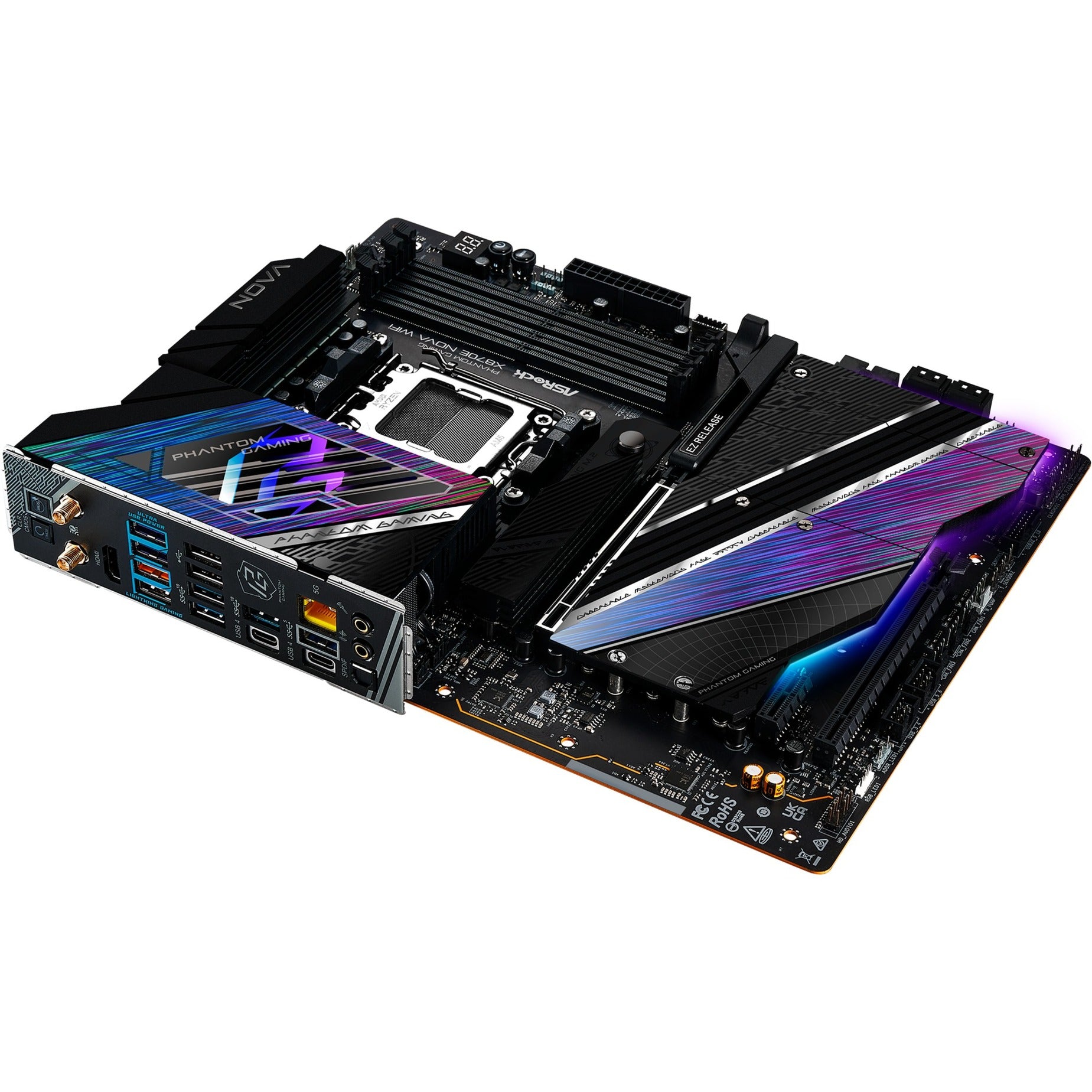 Asrock x870e nova wifi socket am5 moederbord (raid, 5 gb-lan, wi-fi 7, bt, e-atx)