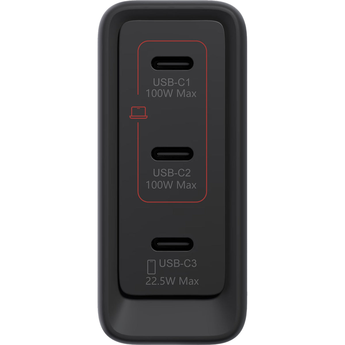 Lenovo 100w gan multi-port usb-c oplader (zwart, 3x usb-c)