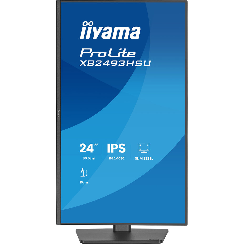Iiyama prolite xb2493hsu-b1 23.8 monitor (zwart (mat), 120 hz, hdmi, displayport, usb, audio)