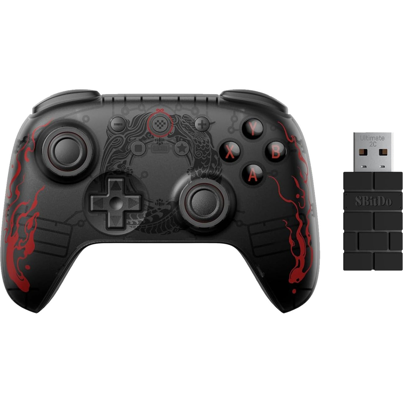8bitdo ultimate 2c wireless - black myth: wukong gamepad (zwart rood)