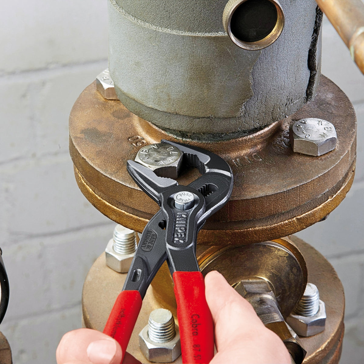 Knipex 87 51 250 cobra® es waterpomptang extra-slank met antslip - capaciteit 32 mm - 263 mm