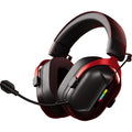 Mchose s9 pro wireless over-ear gaming headset (zwart rood, pc laptop playstation switch smartphone, 2.4g bluetooth wired type-c )