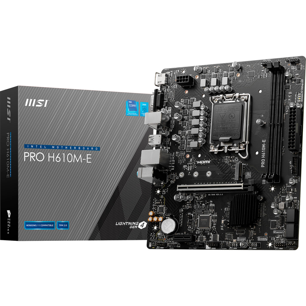 Msi pro h610m-e socket 1700 moederbord (gb-lan, sound, µatx)