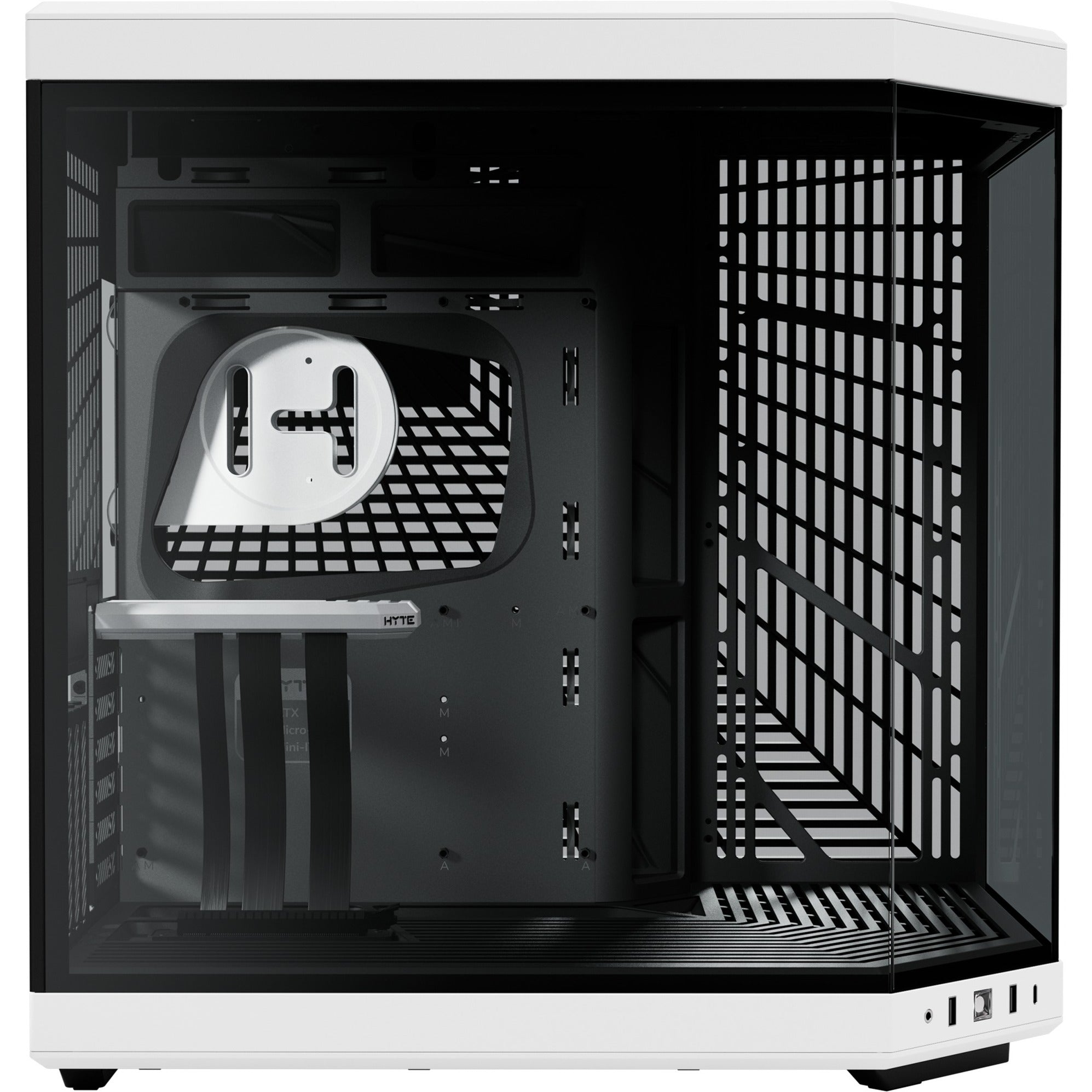 Hyte y70 midi tower behuizing (zwart wit | 2x usb-a | 1x usb-c | tempered glass)