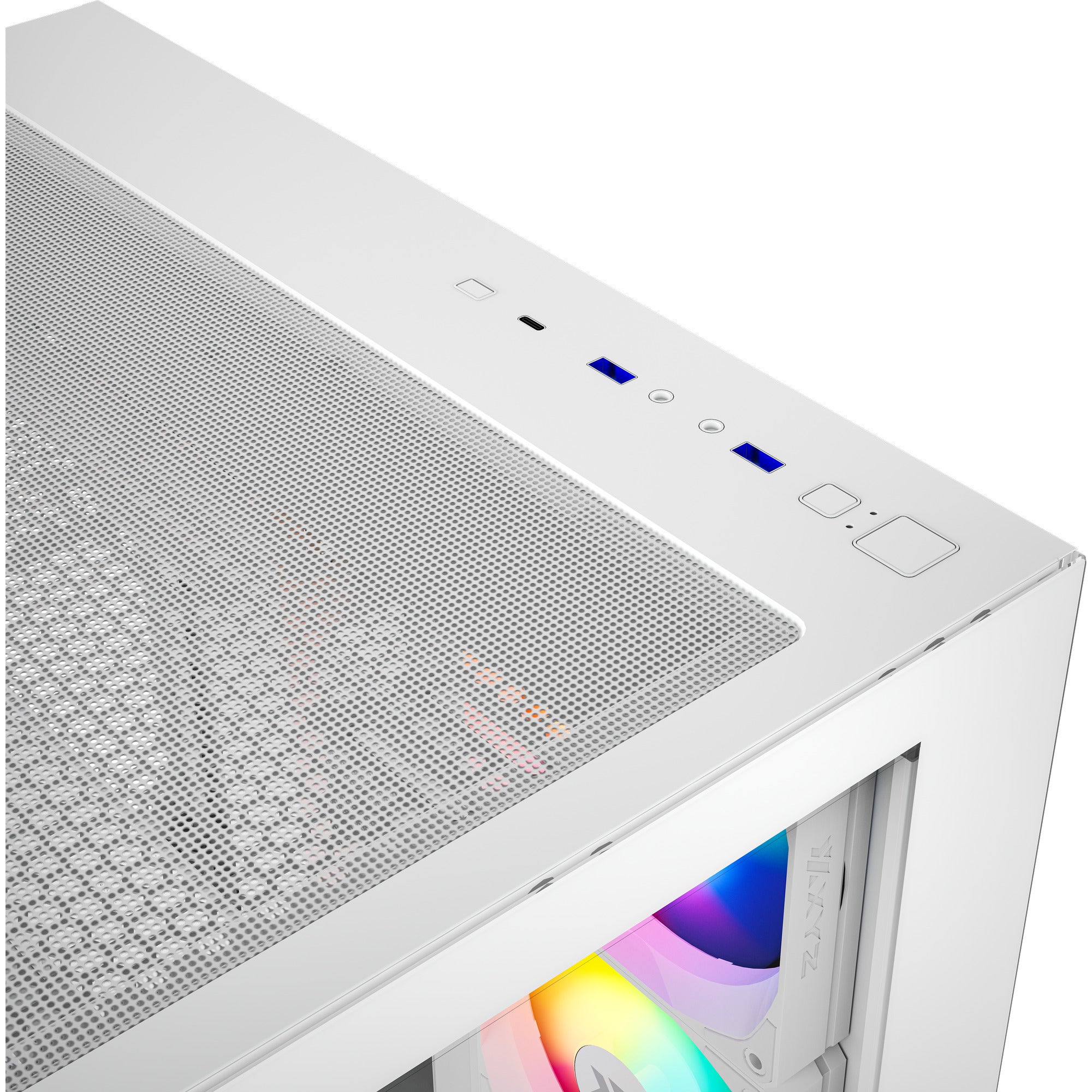 Xyz pc gear tesseract x midi tower behuizing (wit | 2x usb-a | 1x usb-c | tempered glass)
