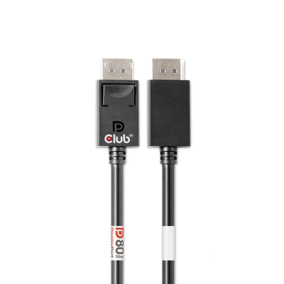 Club 3d displayport 2.1 vesa dp80 gecertificeerde kabel male-male (zwart, 1,6 meter, 8k 240hz, 10k 60hz, 80gbps)
