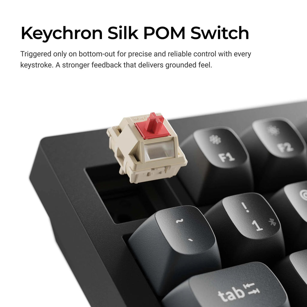Keychron v1 ultra 8k wireless custom mechanical keyboard (zwart, us lay-out (qwerty), silk pom banana, 75%, rgb, hot swap, 2.4 ghz | bluetooth 5.3 | usb-c)