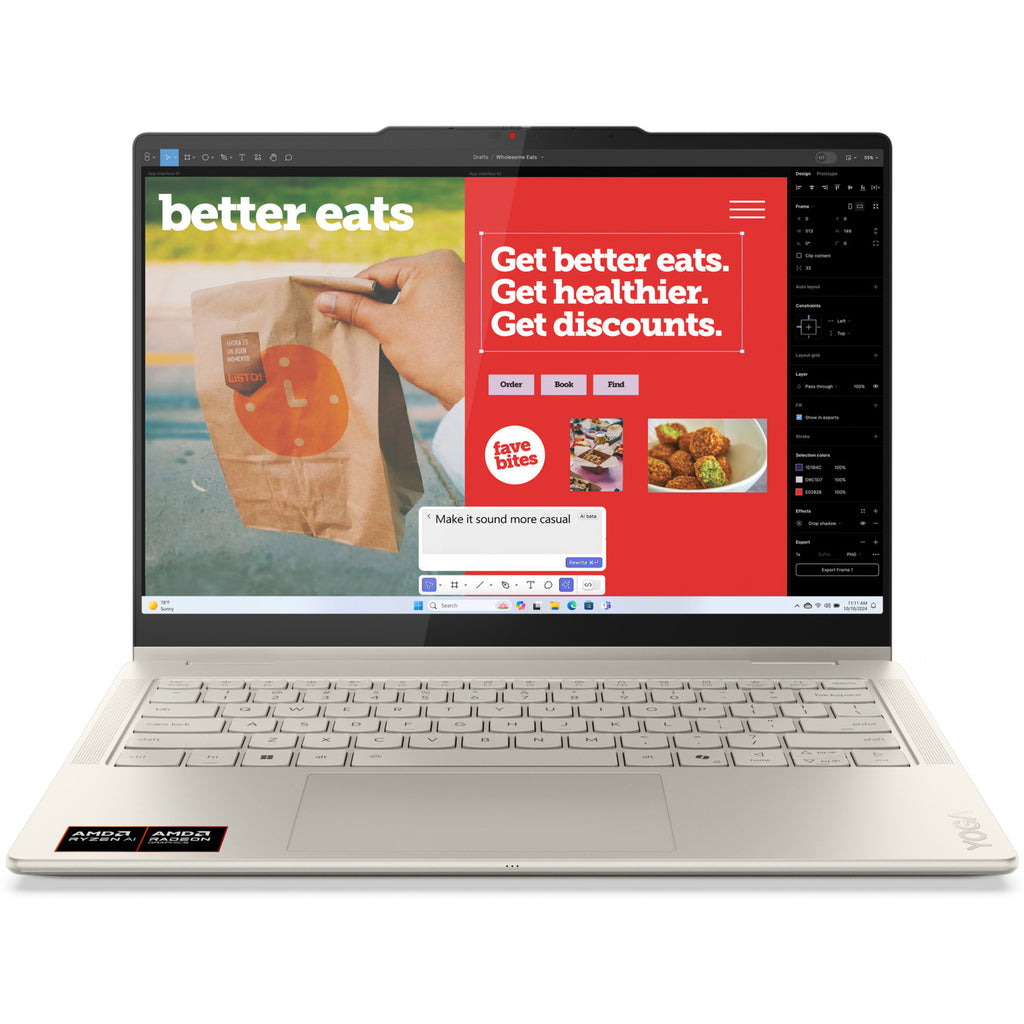 Lenovo yoga 7 2-in-1 14akp10 (83jr00atmh) 14 copilot+ laptop (aluminium | ryzen ai 7 350 | radeon 860m graphics | 16 gb | 512 gb ssd | touch)