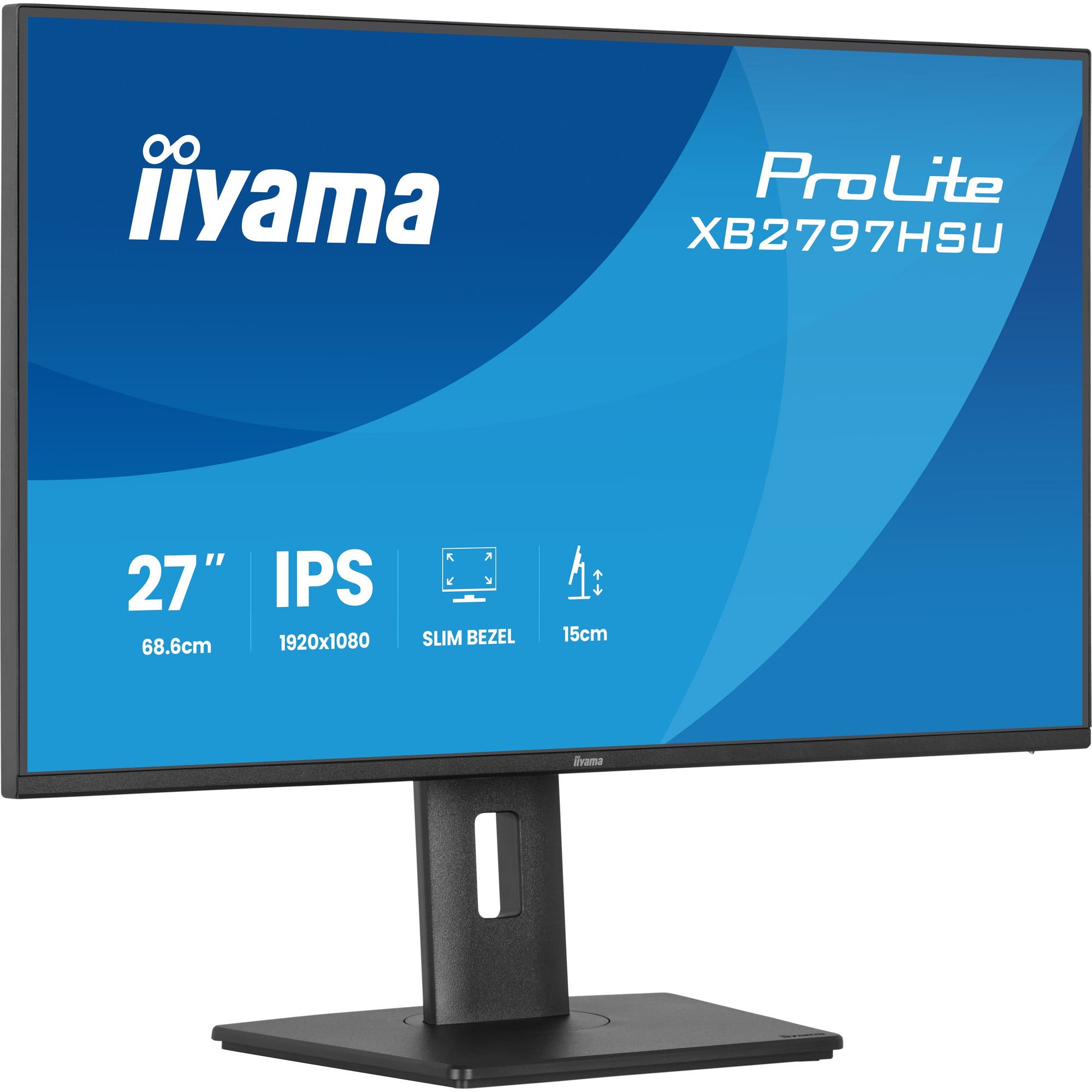 Iiyama prolite xb2797hsu-b1 27 monitor (zwart, 120 hz, hdmi, displayport, usb-c, audio)