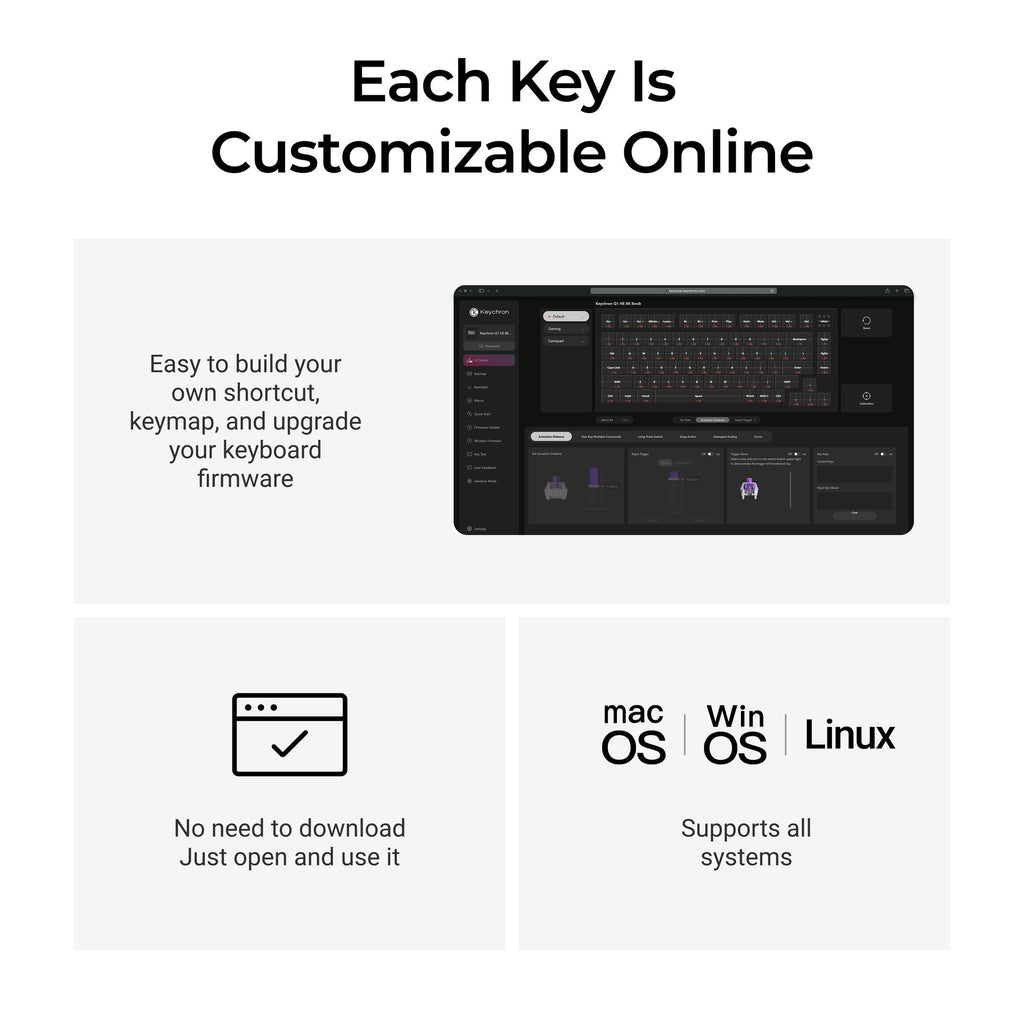 Keychron q1 he 8k magnetic switch keyboard (wit, us lay-out (qwerty), ultra-fast lime, 75%, rgb, hot swap, 8k)