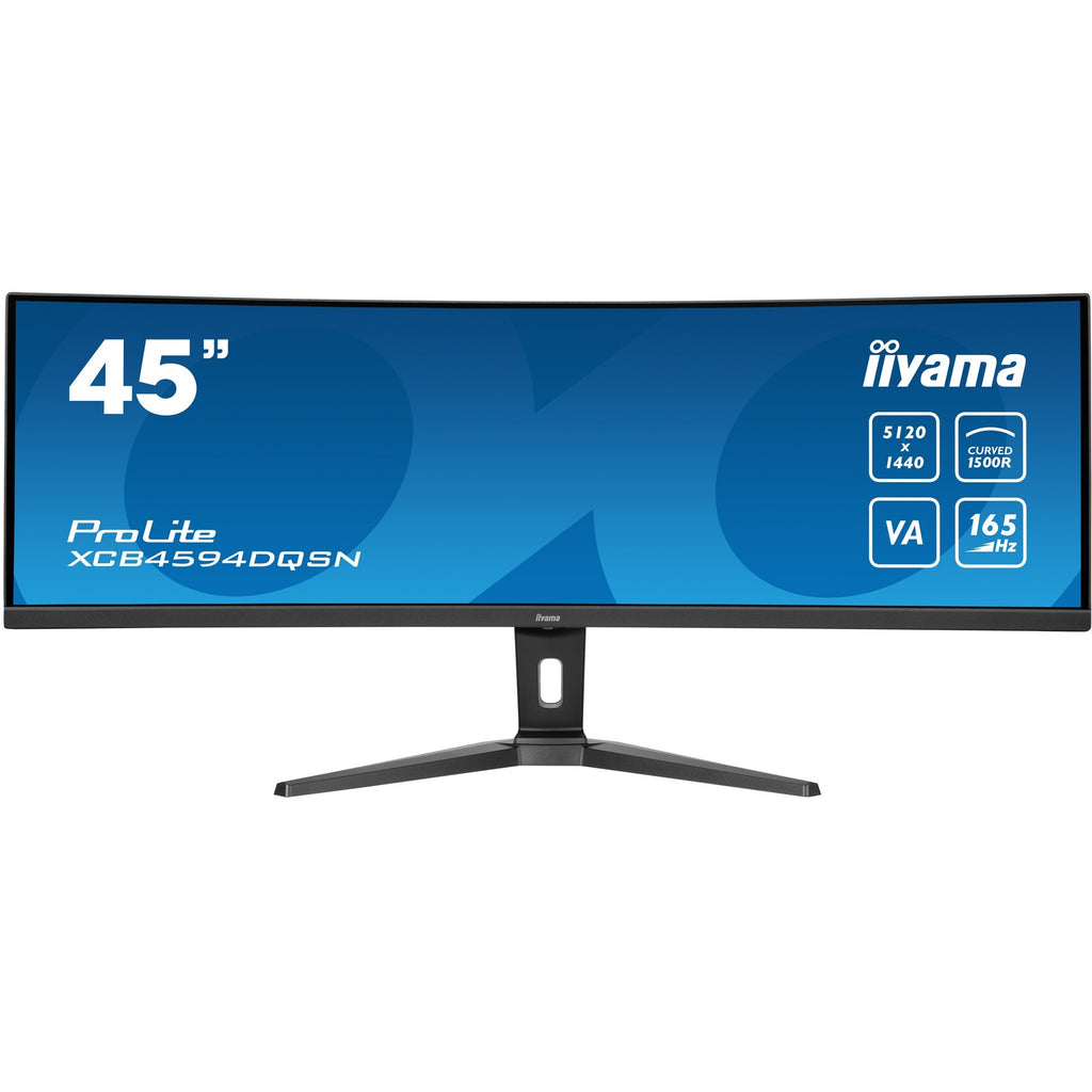 Iiyama prolite xcb4594dqsn-b1 44.5 curved ultrawide monitor (zwart, 1x displayport, 2x hdmi, 1x usb-c, 3x usb-a, 1x rj-45, 165 hz)