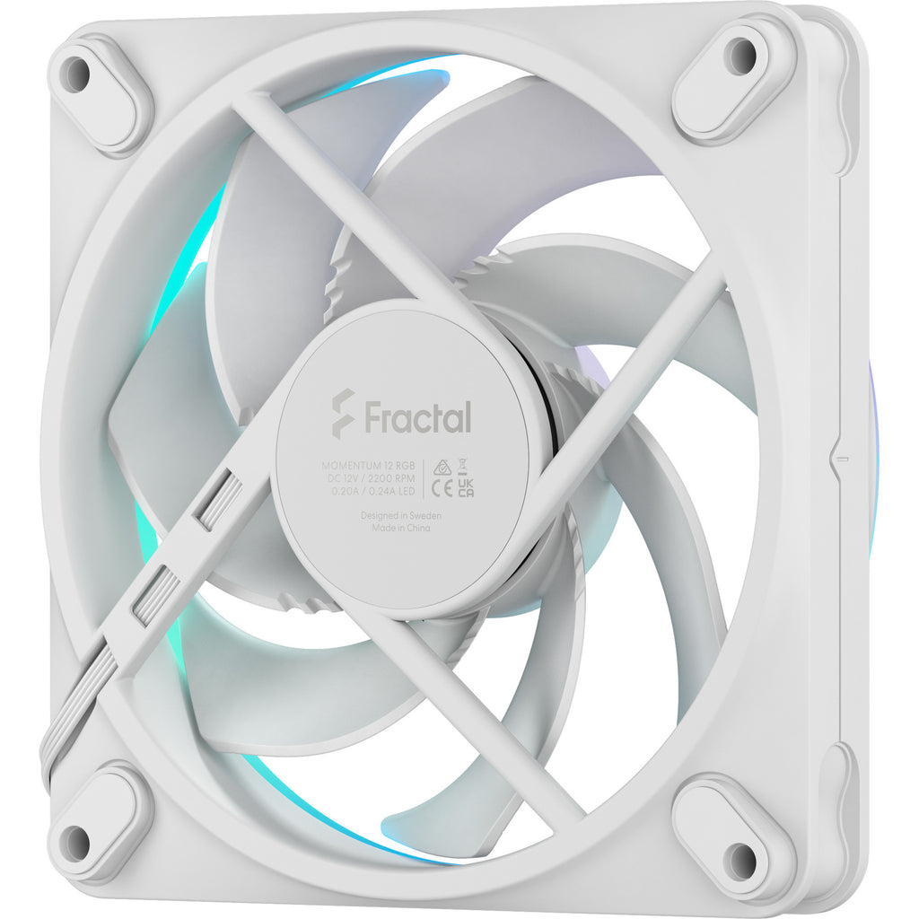 Fractal design momentum 12 rgb case fan (wit, 120 x 120 x 25 mm, pwm)