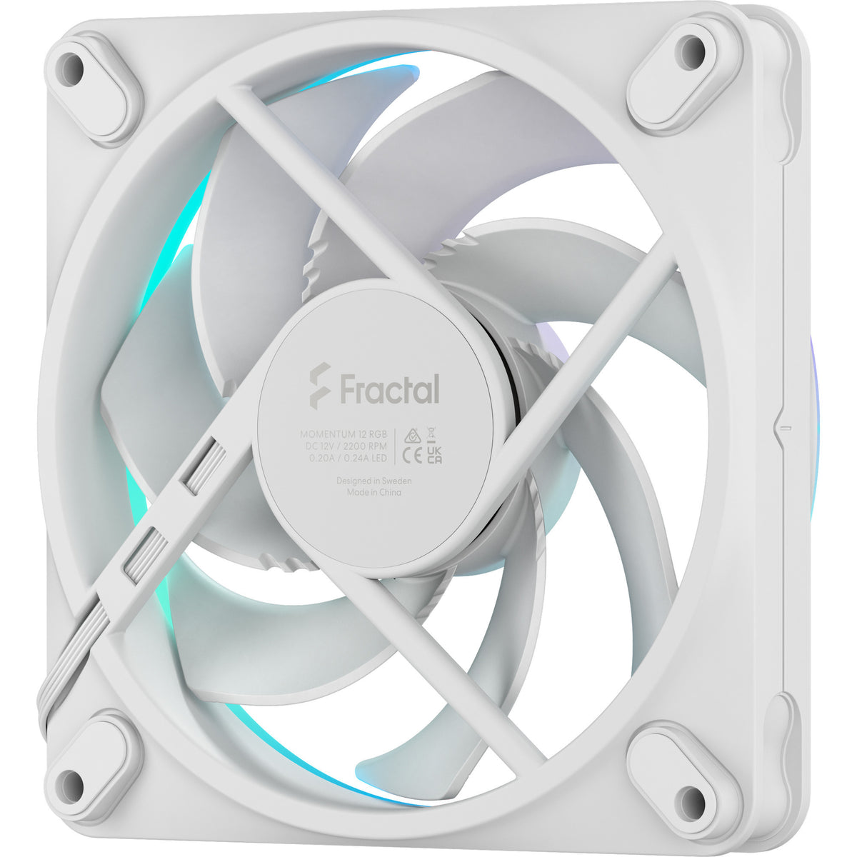 Fractal design momentum 12 rgb case fan (wit, 120 x 120 x 25 mm, pwm)