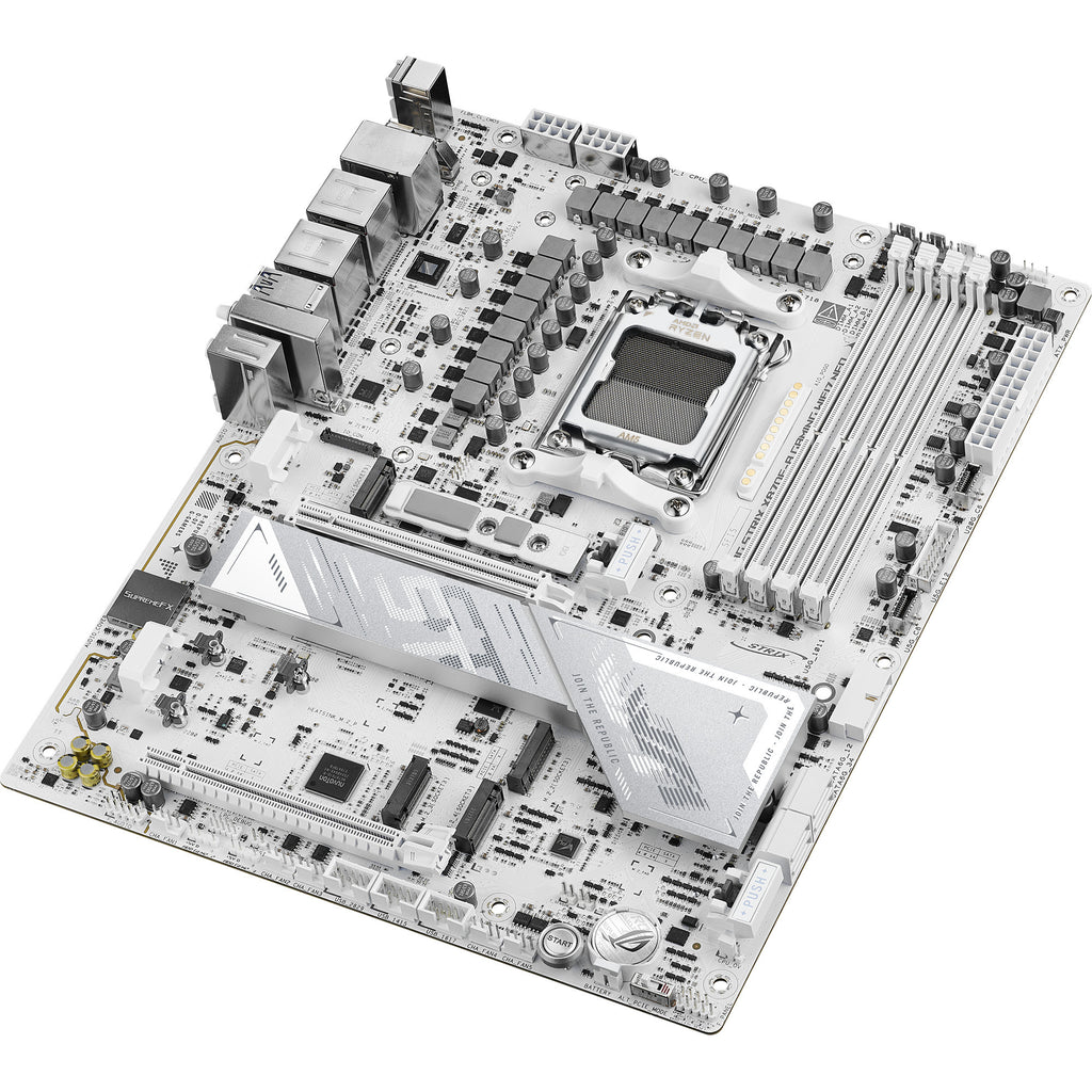 Asus rog strix x870e-a gaming wifi7 neo socket am5 moederbord (wit, raid, 5 gb-lan, wi-fi 7, bt 5.4, sound, atx)