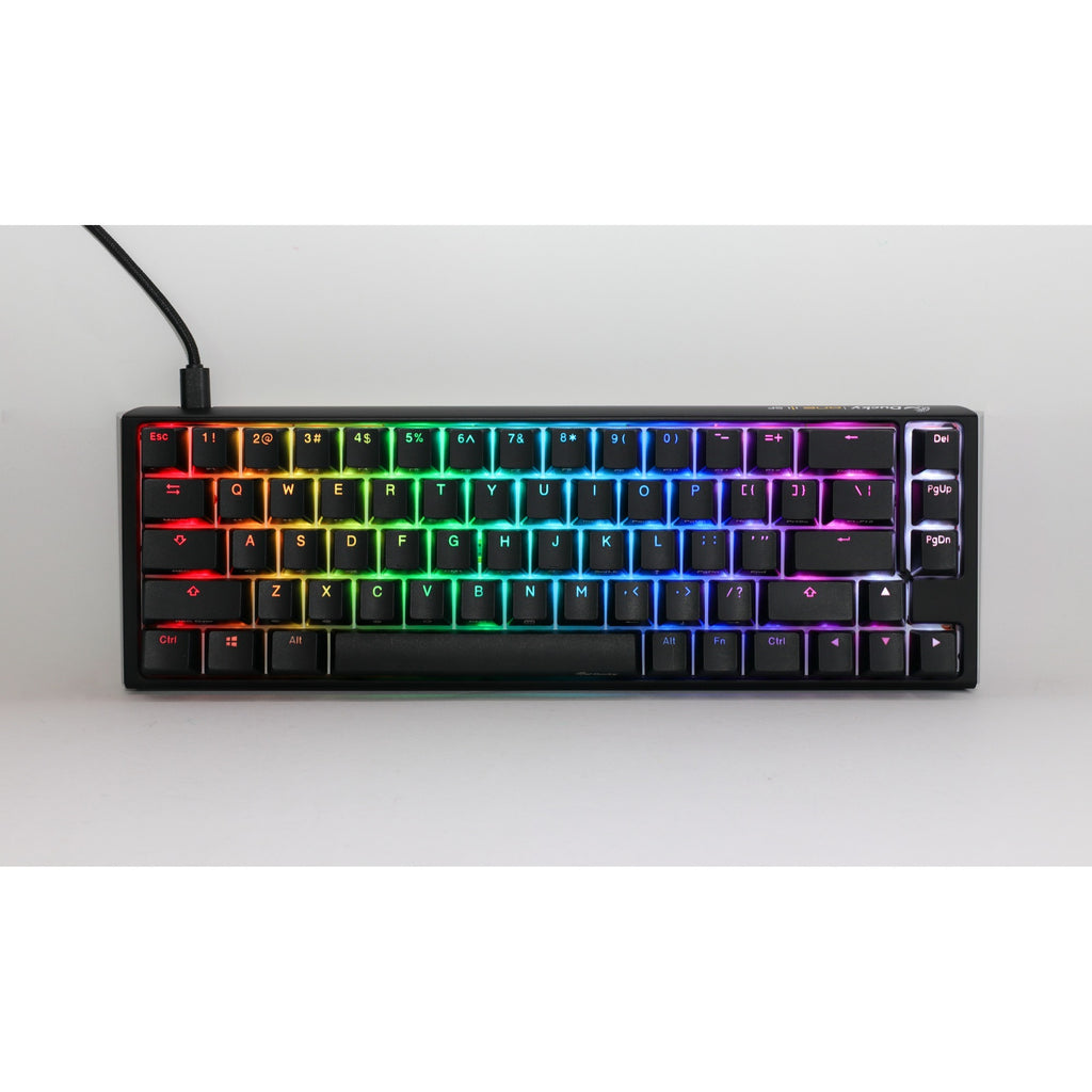 Ducky one 3 classic sf, toetsenbord (zwart wit, us lay-out, cherry mx brown, rgb led, double-shot pbt, hot-swappable, quack mechanics, 65%)