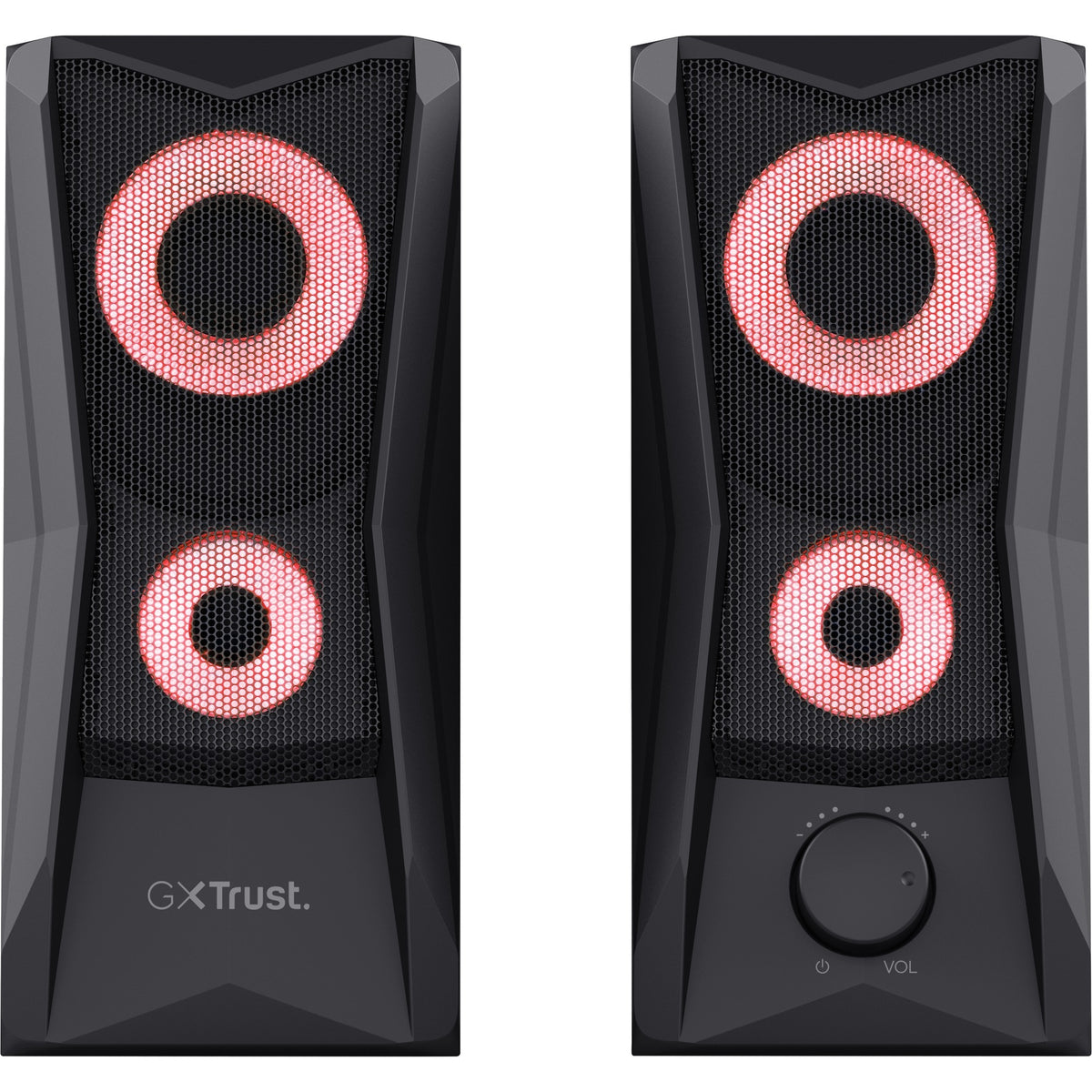 Trust gxt 606 javv rgb verlichte 2.0 speakerset pc-luidspreker (zwart)